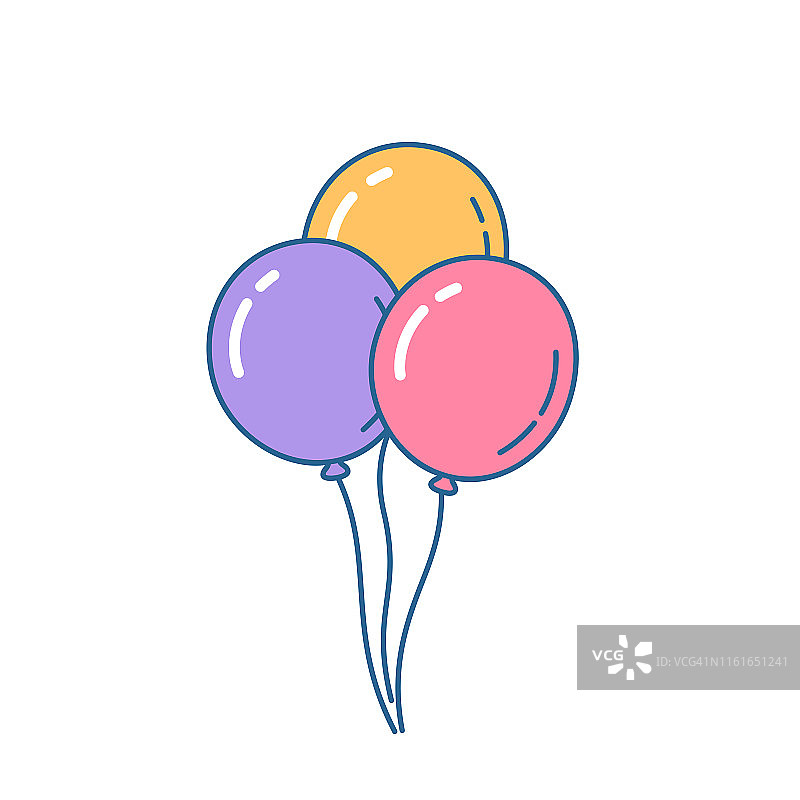 一堆气球在空中飞翔。图片素材