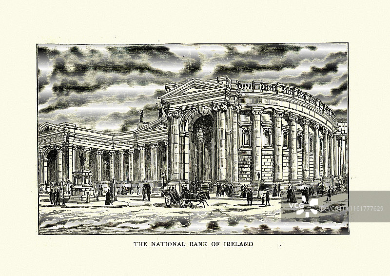 爱尔兰国家银行，都柏林，19世纪图片素材