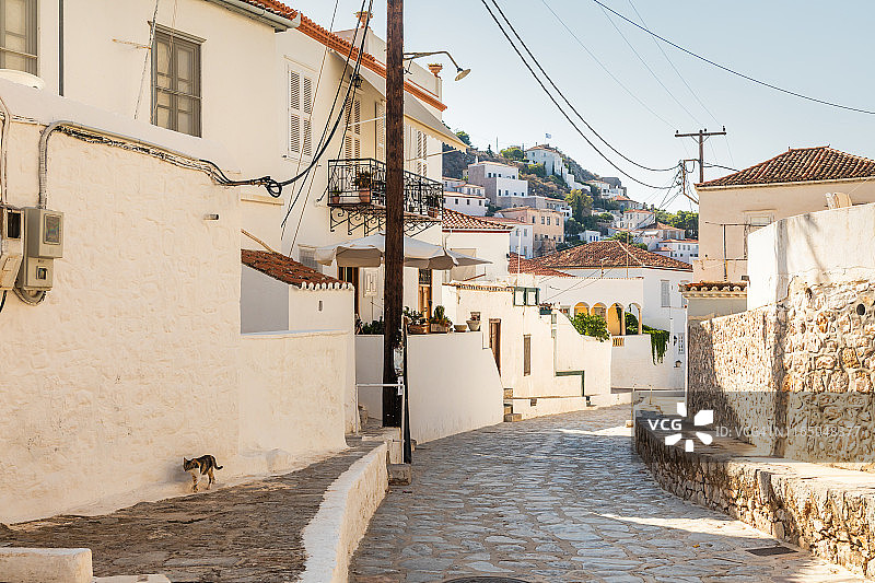希腊九头蛇岛美丽的古老街道图片素材