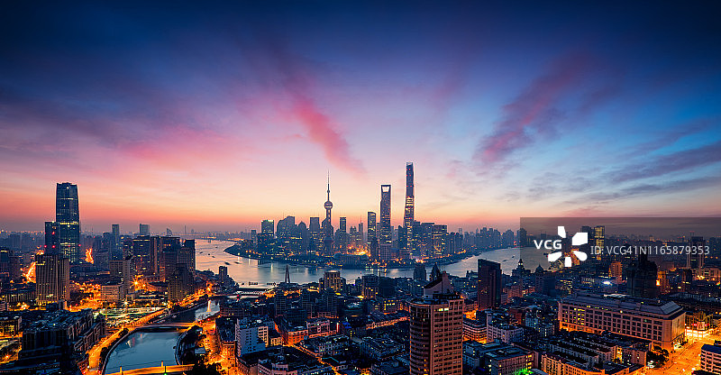 上海城市天际线全景图片素材