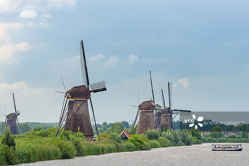 荷兰肯德代克的风车。图片素材