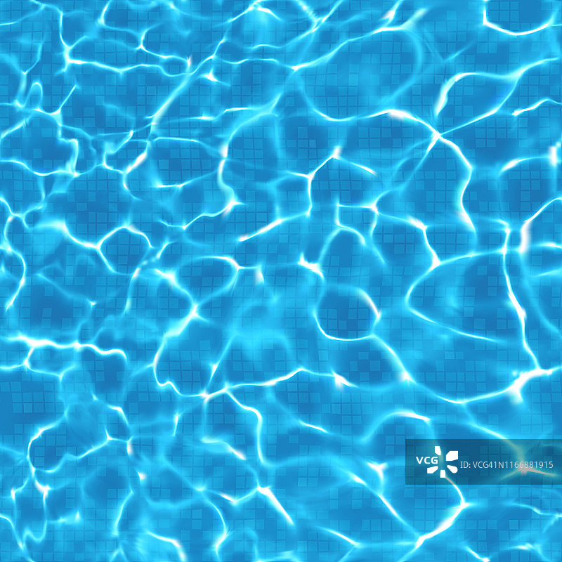 无缝游泳池背景与涟漪和反射图片素材