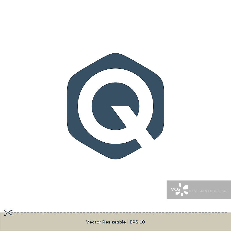 Q字母标志模板插图设计。向量EPS 10。图片素材
