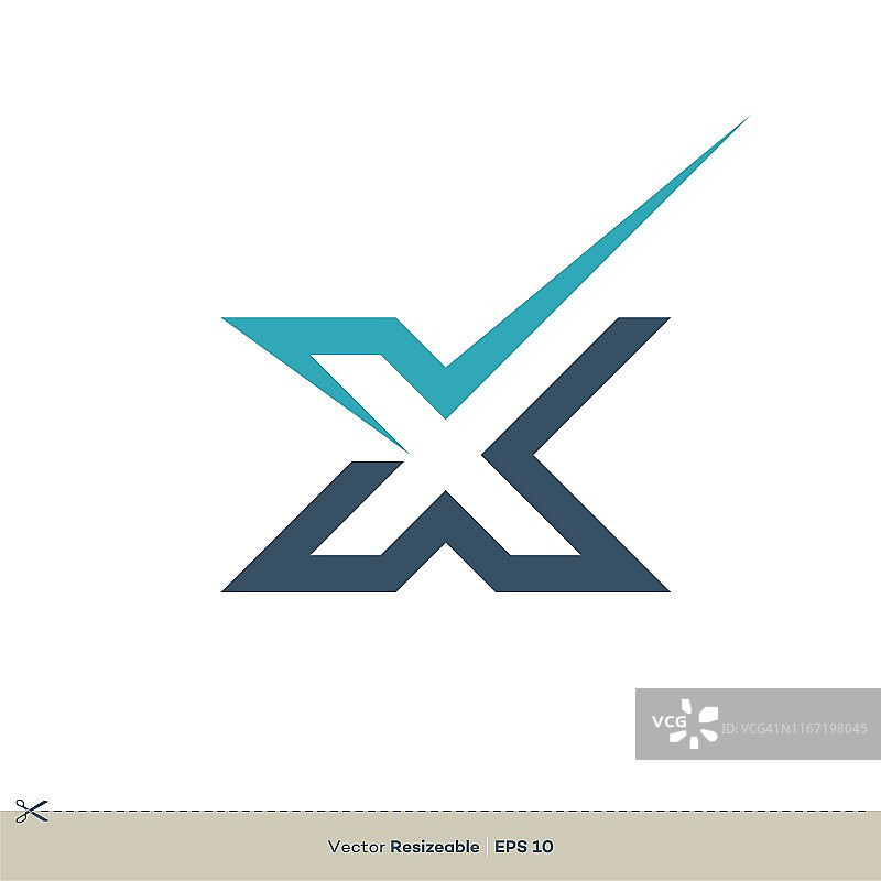 X字母标志模板插图设计。向量EPS 10。图片素材