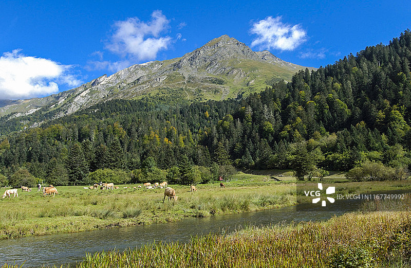 法国，比利牛斯国家公园，Occitanie, Val d'Azun, Estaing湖图片素材