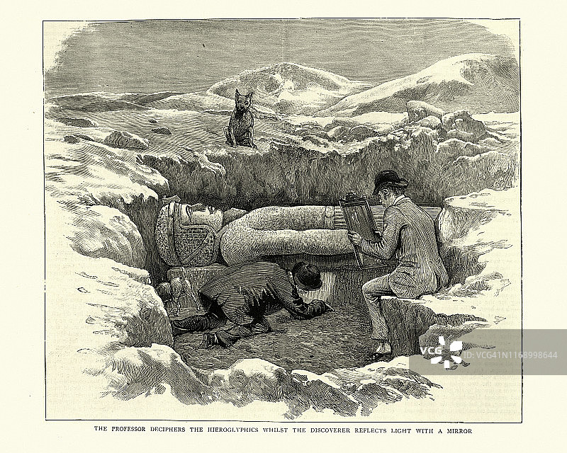 发现拉美西斯二世巨大雕像，埃及，1886图片素材