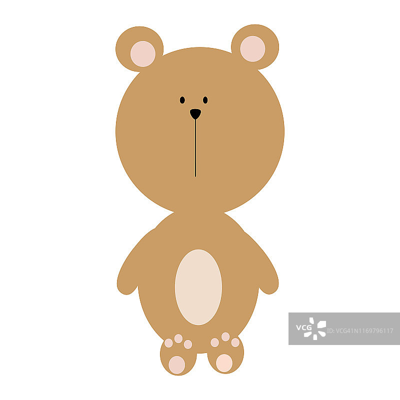 可爱的泰迪熊，插图。图片素材