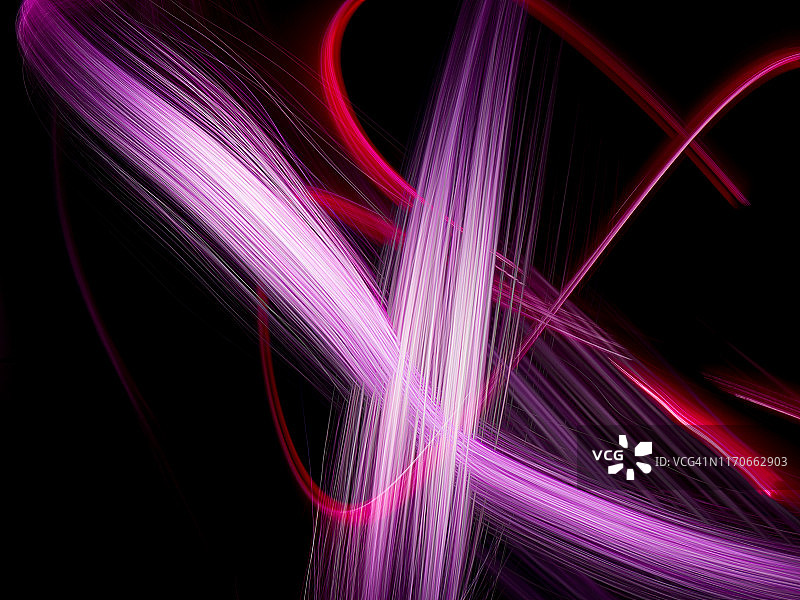 未来主义的紫色和红色线条。传递能量和活力的图像。光绘图片素材