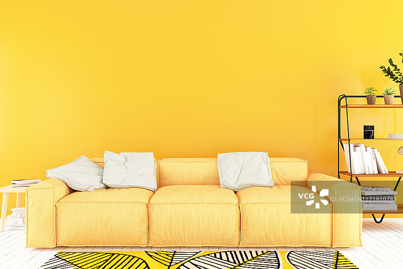 黄色的客厅图片素材