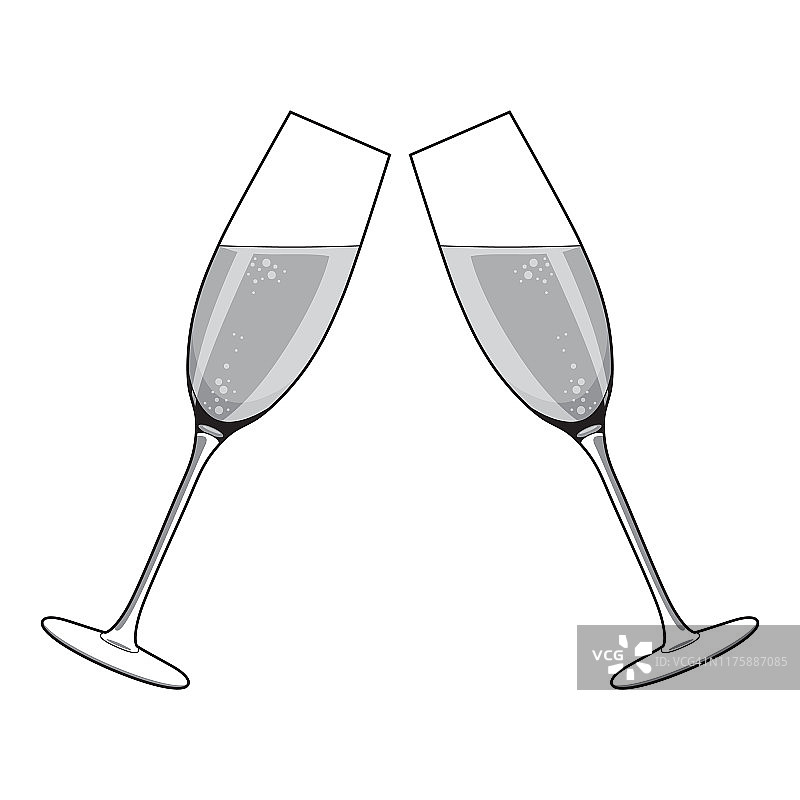 干杯香槟玻璃矢量图标图片素材