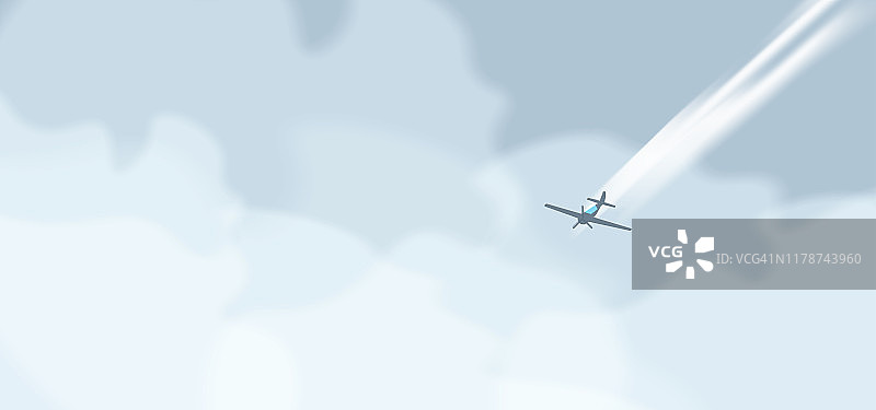 飞机在天上飞，云朵在天上飞图片素材