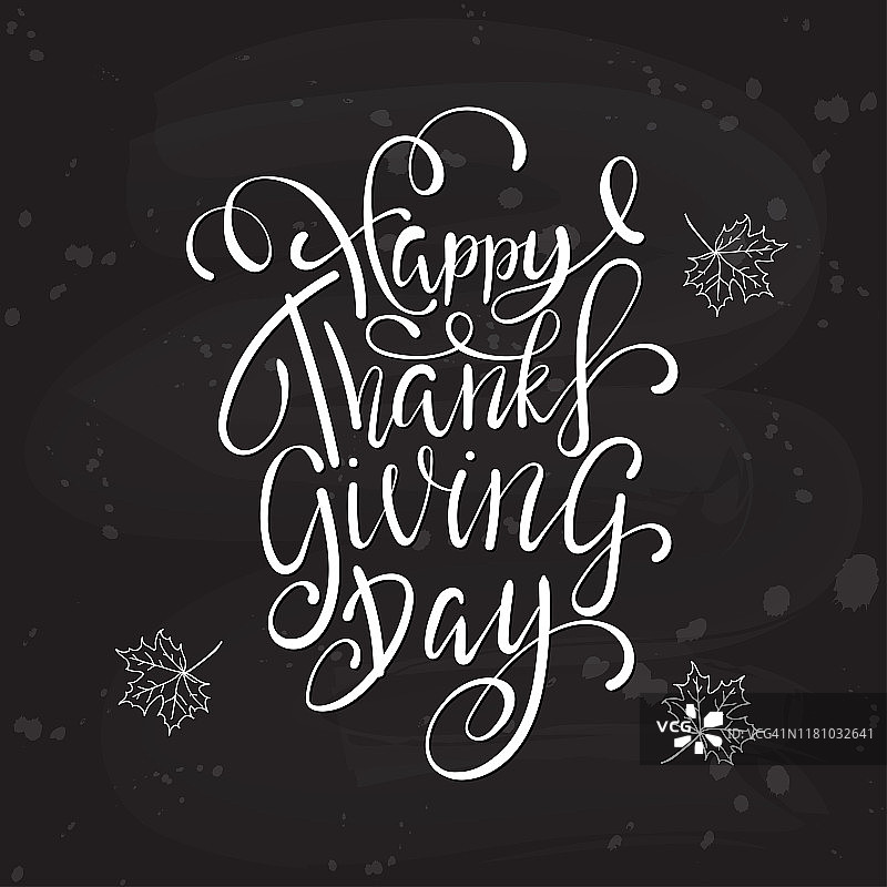 手绘感恩节快乐字母排版海报。图片素材