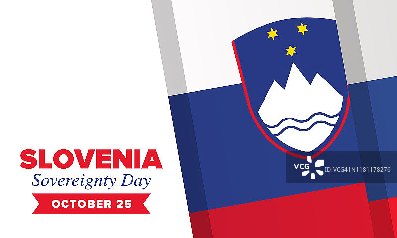 斯洛文尼亚的主权日。全国节日快乐，每年10月25日庆祝。斯洛文尼亚国旗。爱国主义的元素。海报、卡片、横幅和背景。矢量图图片素材