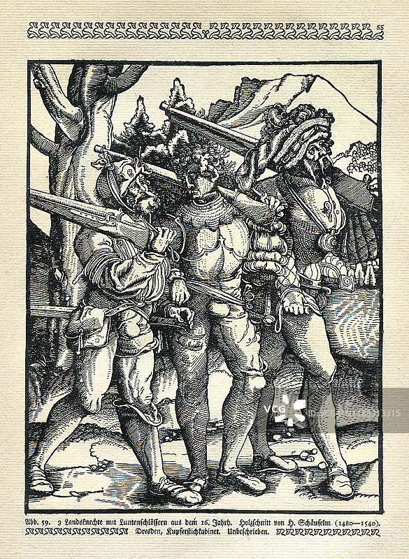 16世纪中世纪盔甲的雇佣兵骑士图片素材