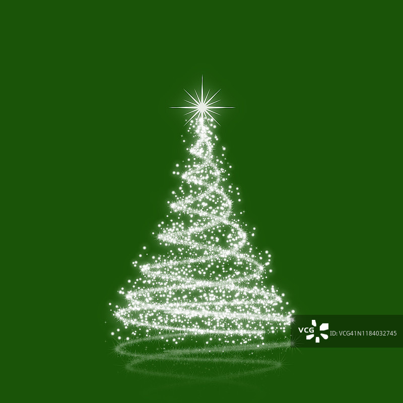 缀满星星的优雅圣诞树图片素材