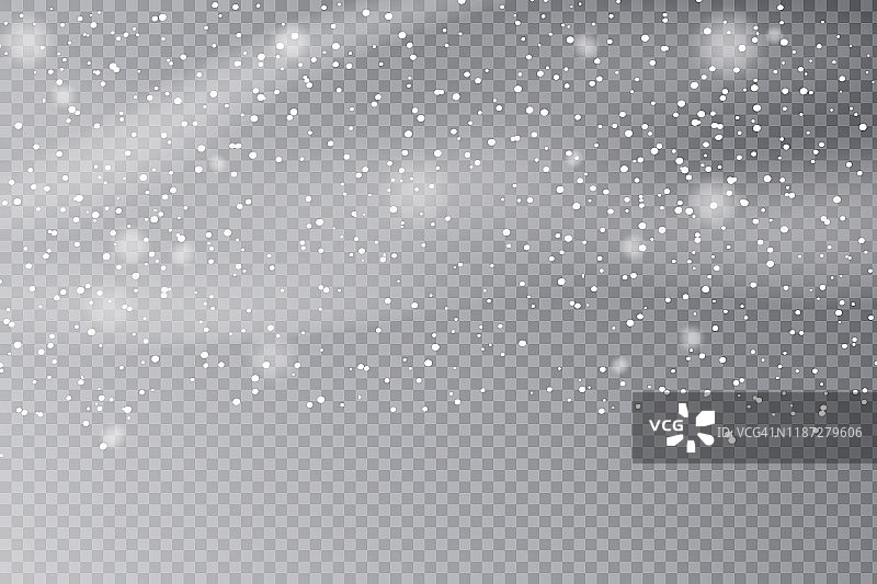 落雪覆盖的背景。雪花冬天圣诞节背景。矢量插图。图片素材