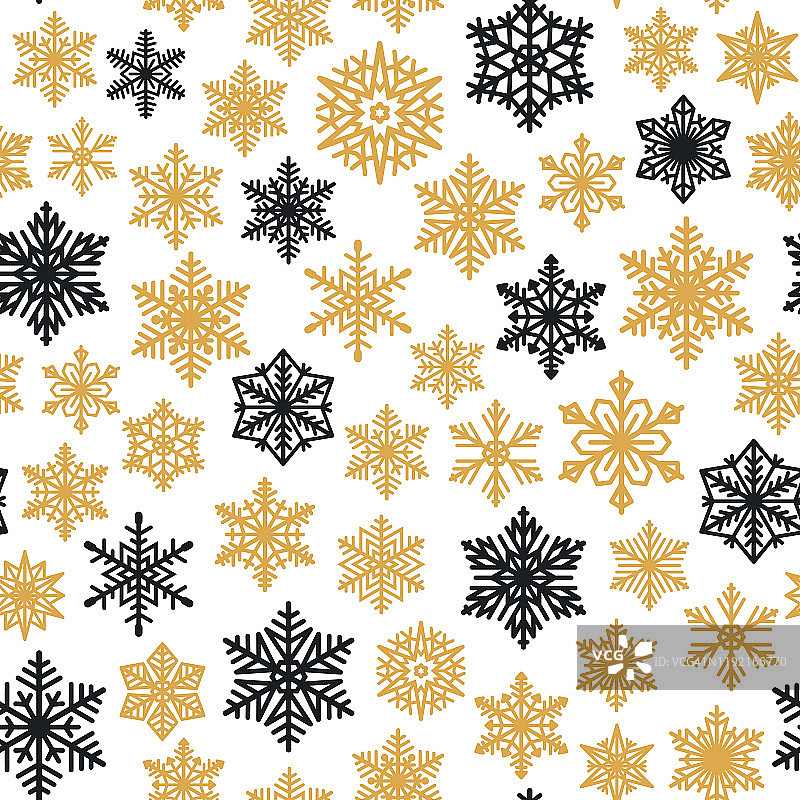 雪花无缝模式。雪花背景为圣诞节和冬季装饰。图片素材