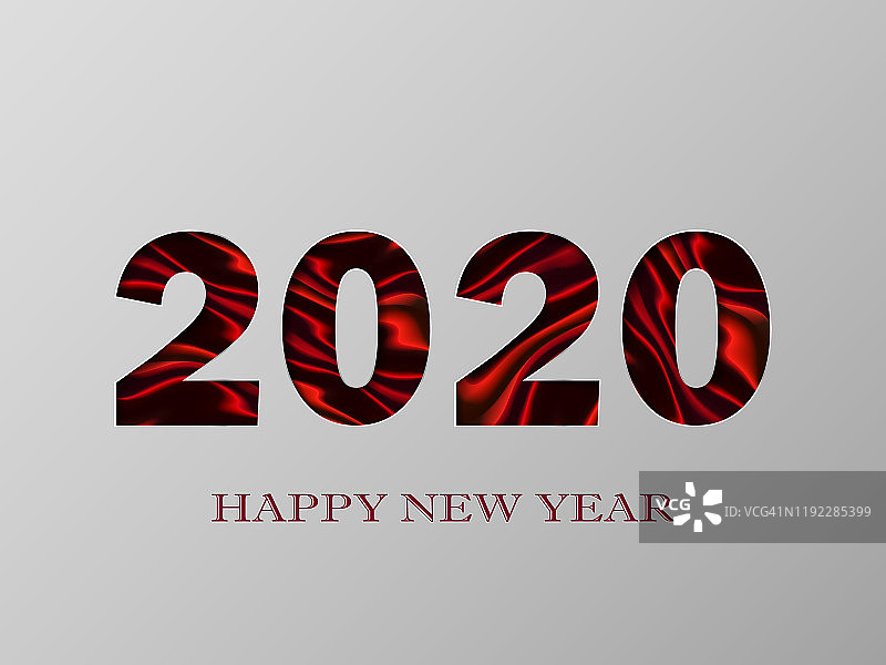 2020年新年快乐横幅与3d流体设计图片素材