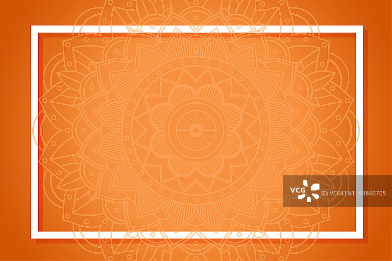 橙色背景与曼荼罗设计图片素材