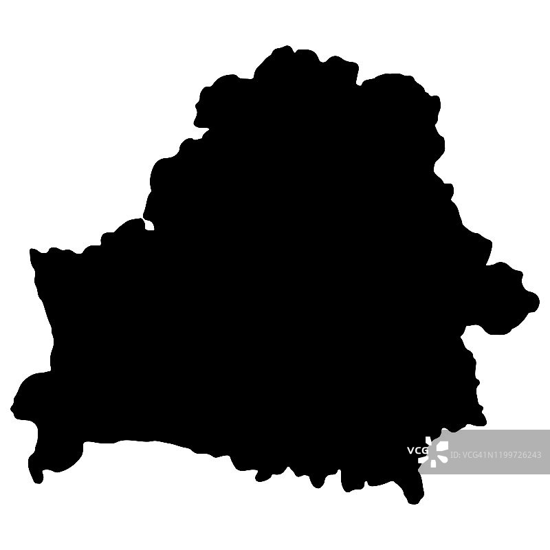 白俄罗斯地图黑色剪影矢量插图Eps 10图片素材