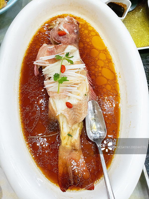 清蒸石斑鱼为正餐图片素材