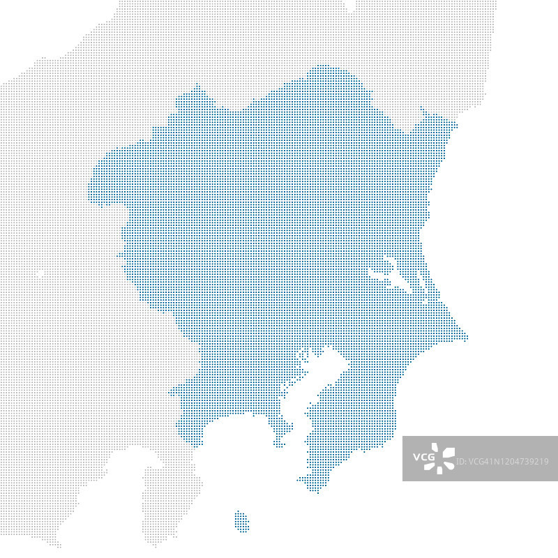点日本地图，关东地区图片素材