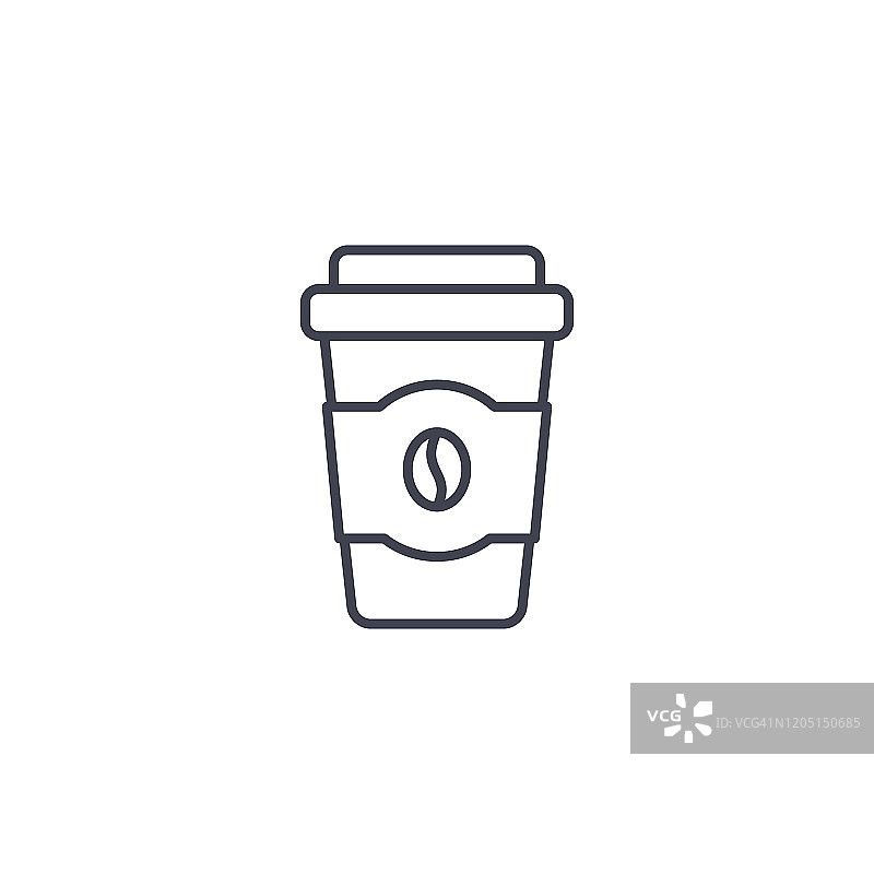 咖啡杯图标，矢量线简单说明图片素材