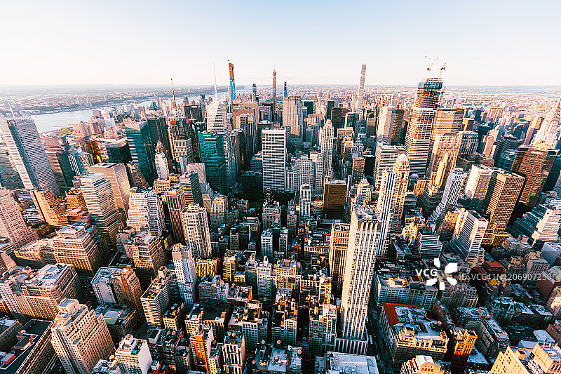 纽约天际线全景鸟瞰图，美国图片素材