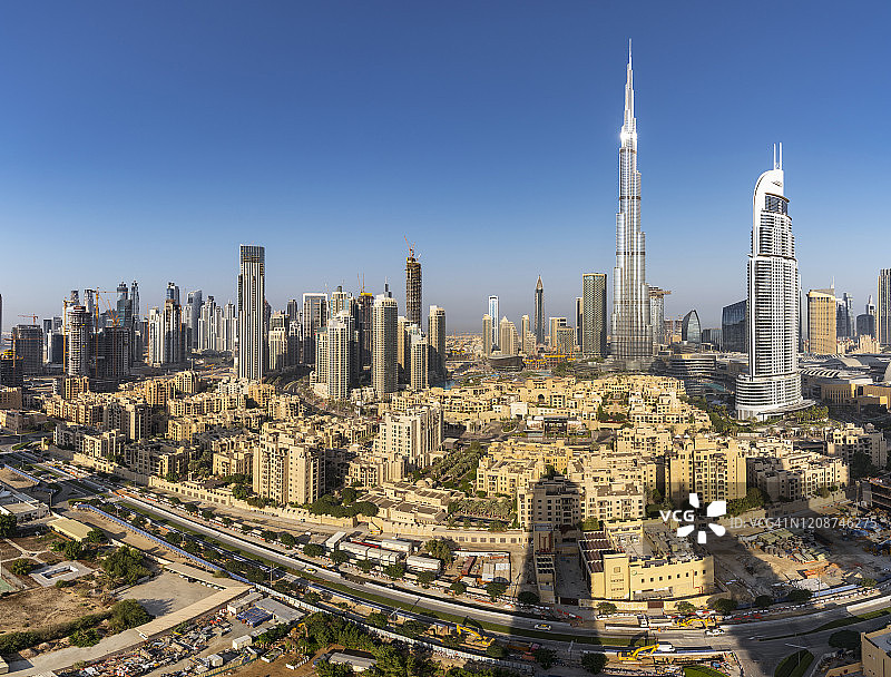 迪拜的城市天际线图片素材