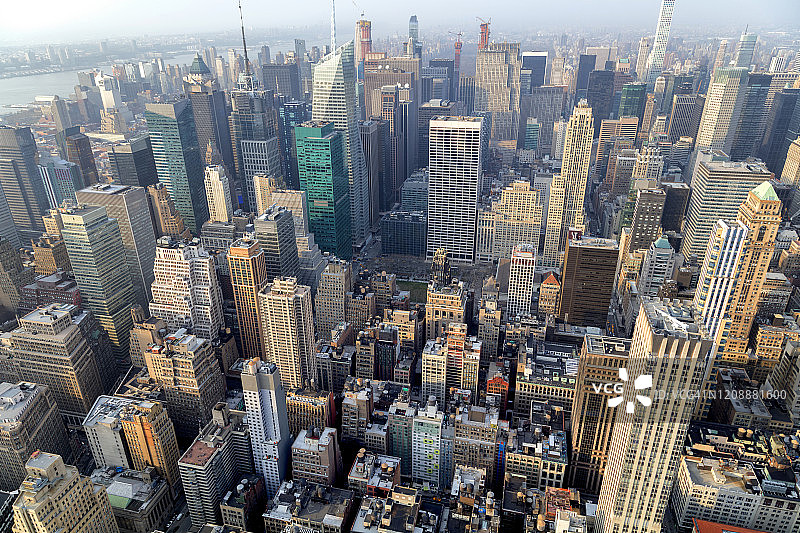 纽约市，曼哈顿，城市景观，鸟瞰图图片素材