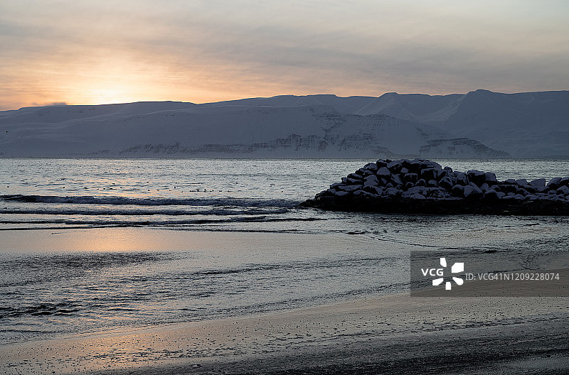 冰岛北部Húsavík海滩图片素材