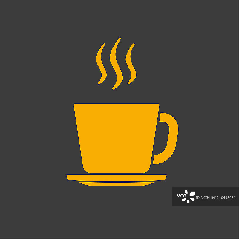 咖啡杯图标与蒸汽。热饮的标志。向量illustartion。图片素材