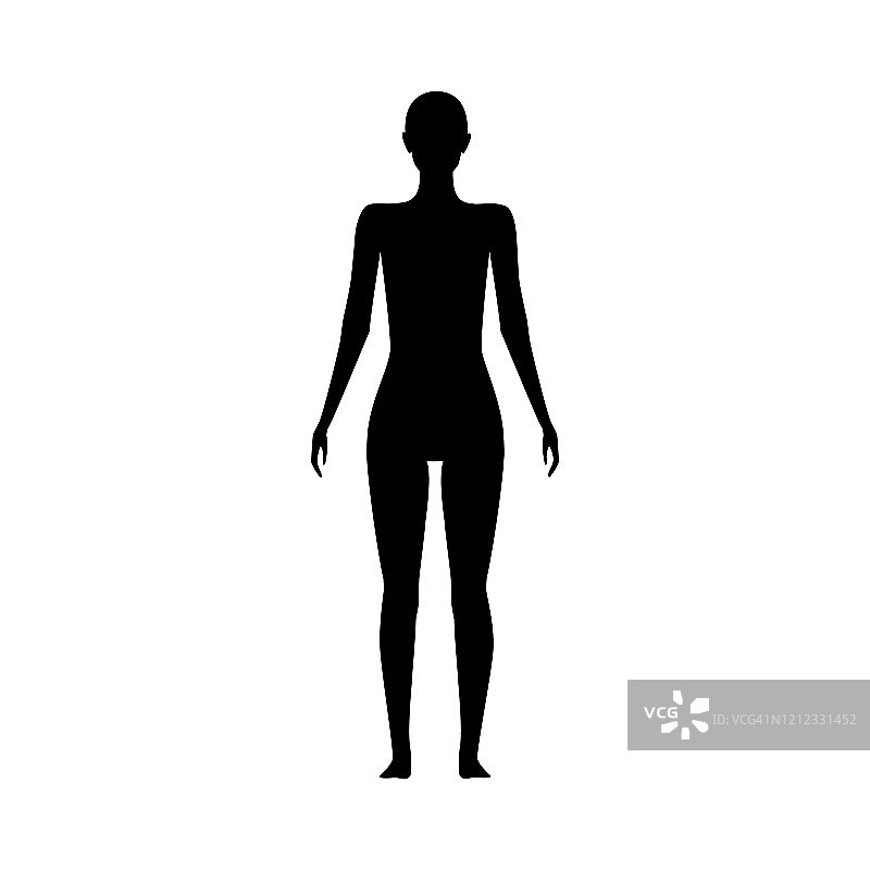 一个成年女性的正面人体轮廓图片素材