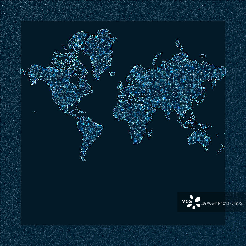 互联网和全球连接地图。图片素材