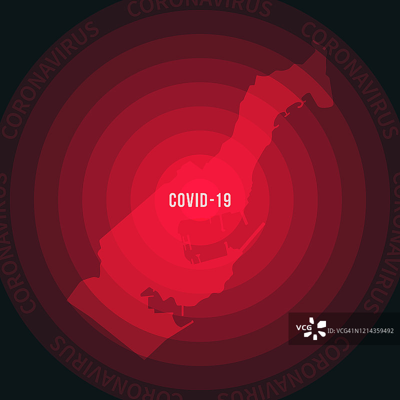 2019冠状病毒病蔓延摩纳哥地图。冠状病毒爆发图片素材
