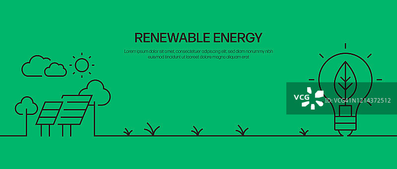 绿色能源，生态概念矢量插图。图片素材