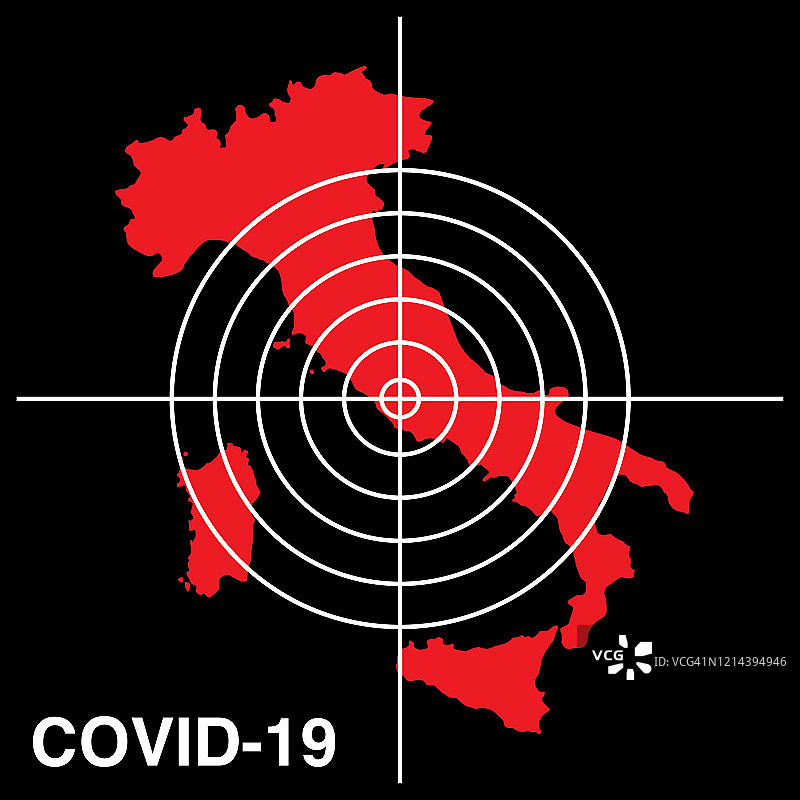 COVID-19意大利目标地图图标图片素材