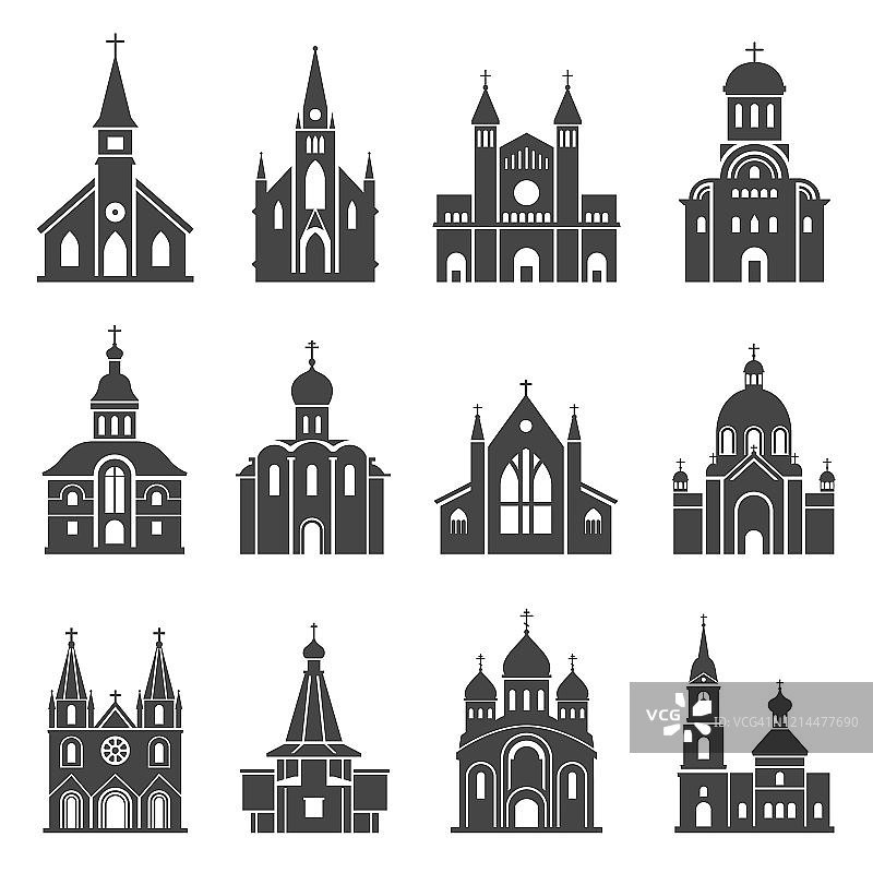 教堂圣像集，传统宗教精神建筑图片素材