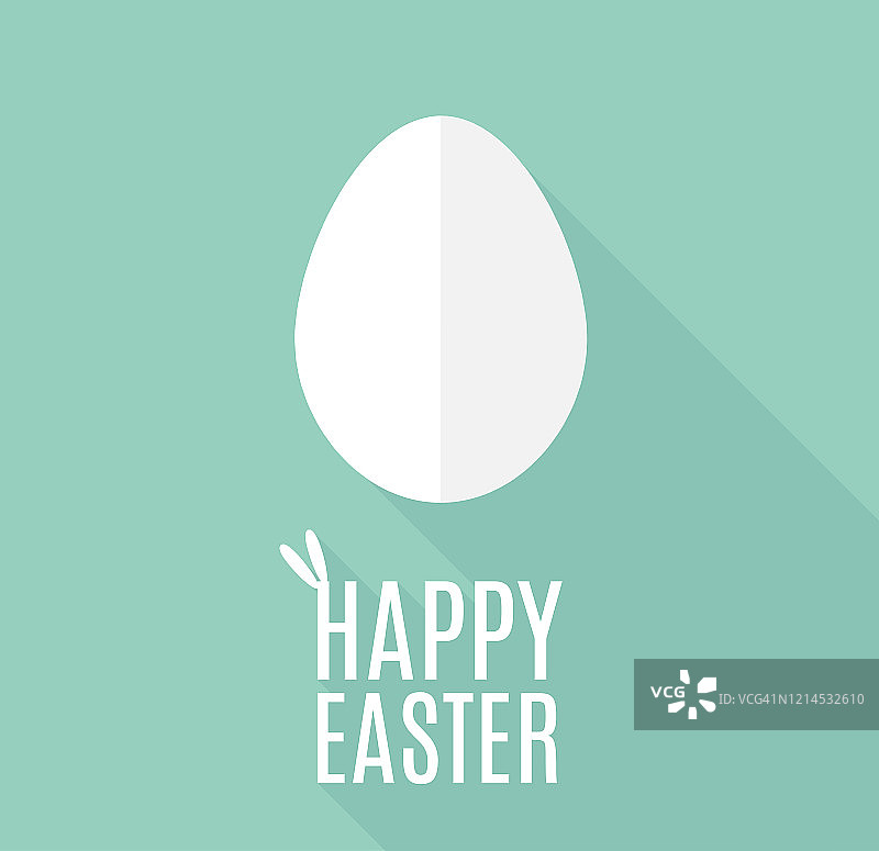 复活节快乐卡片与纸鸡蛋在平面设计。向量图片素材