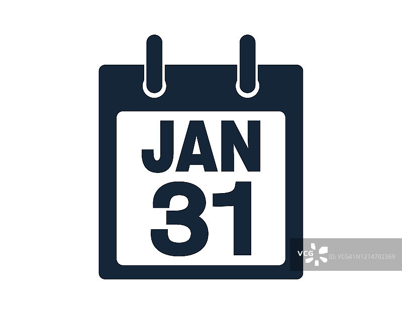 1月31日日历图标股票矢量插图图片素材