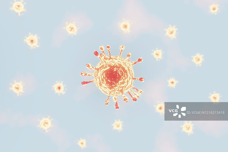 3D渲染背景，人类冠状病毒。冠状病毒(nCoV)图片素材