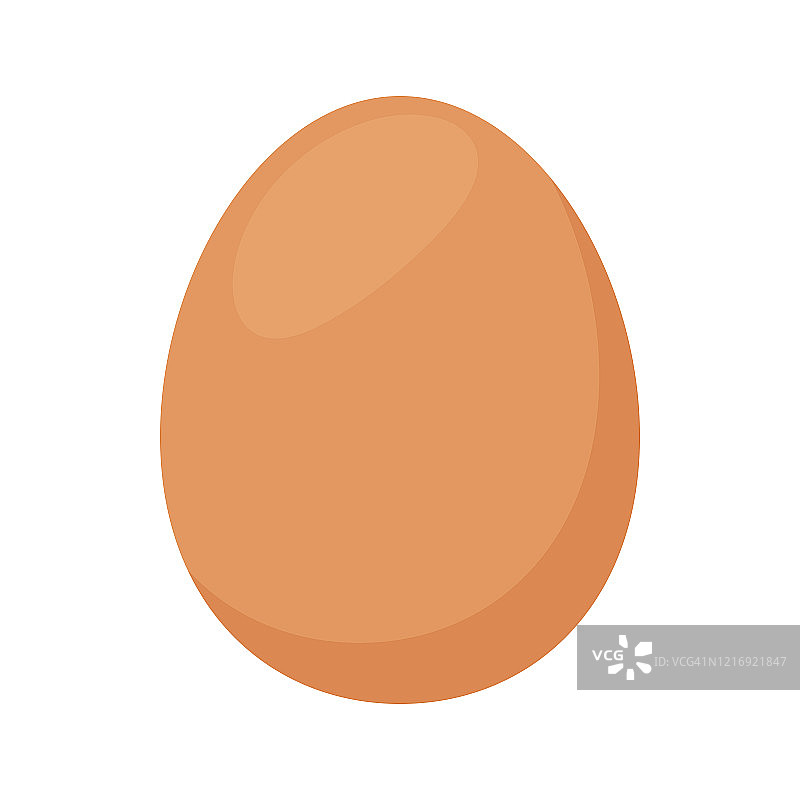 新鲜鸡蛋的母鸡，鸡蛋孤立在白色背景，剪贴画鸡蛋棕色，插图鸡蛋简单，鸡蛋绘图，平面风格的信息图图标卡通图片素材