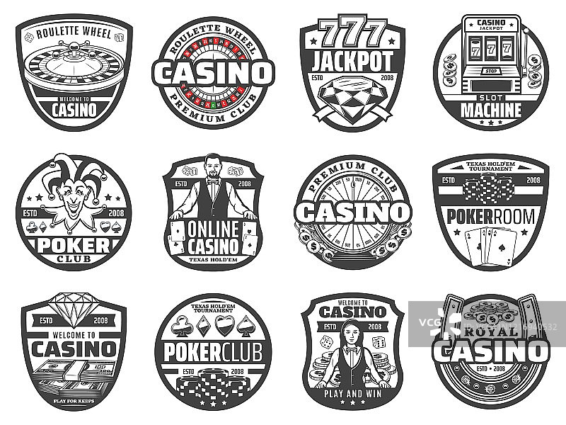 赌场轮盘赌，筹码，骰子，扑克牌图片素材