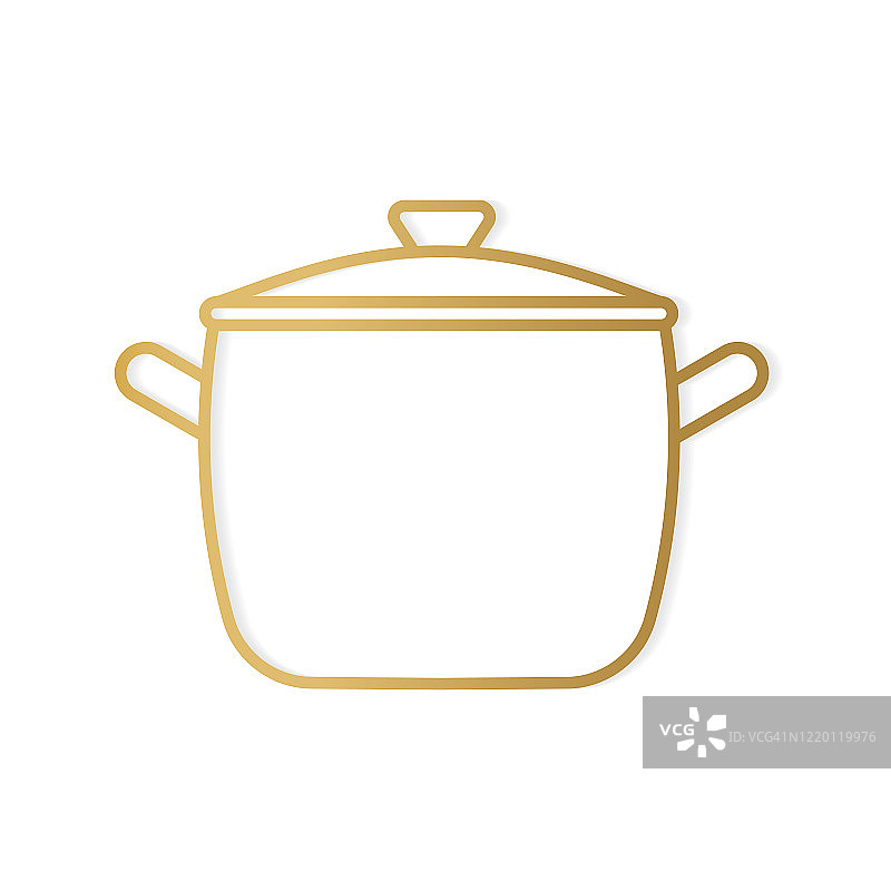 金色烹饪锅图标图片素材