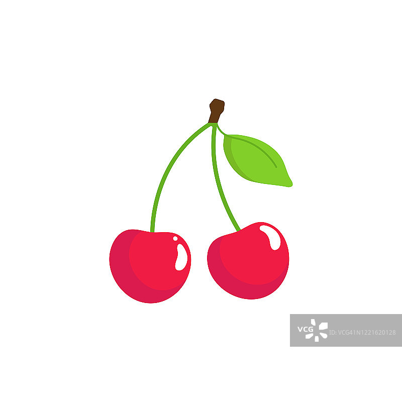 樱桃水果图标矢量设计。图片素材