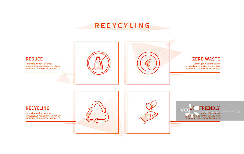 回收和零浪费信息图模板，元素和图标。简单的矢量信息图设计图片素材