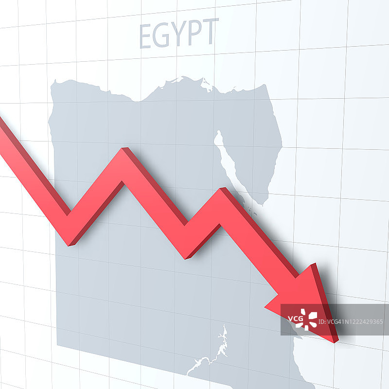 下落红色箭头与埃及地图的背景图片素材