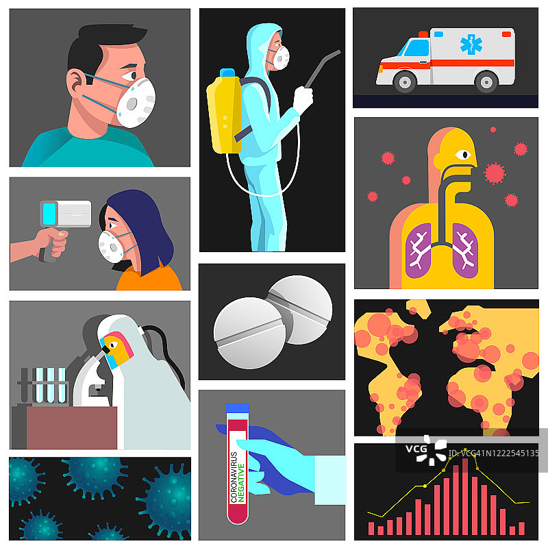 Corona epidemic插画设计图片素材