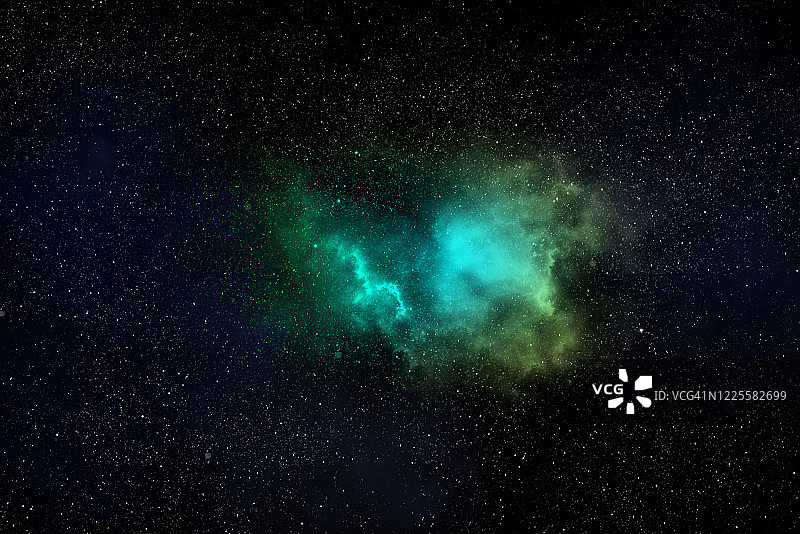 太空中的绿色星云图片素材