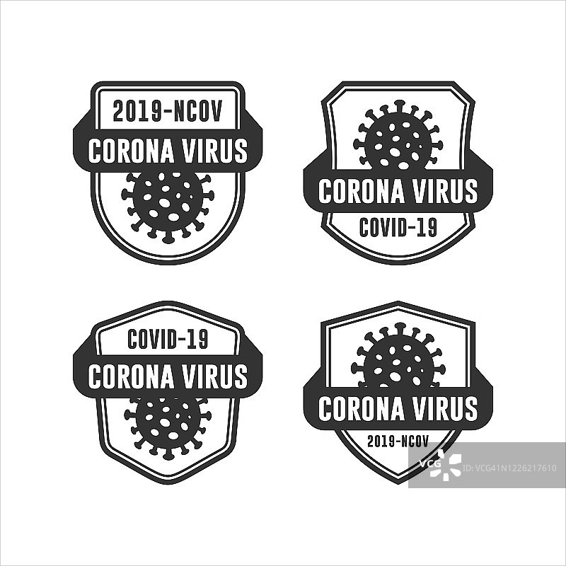 Corona病毒防护标志向量集合图片素材